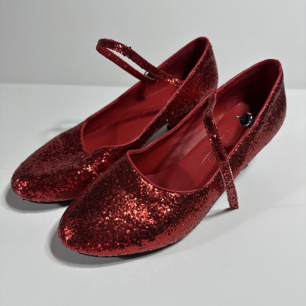 Very Fine Competitive Dancer Ruby Red Sparkle Dance Shoes Size 8